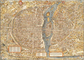 Paris France Historic City Map Poster 1550 Fine Art Print