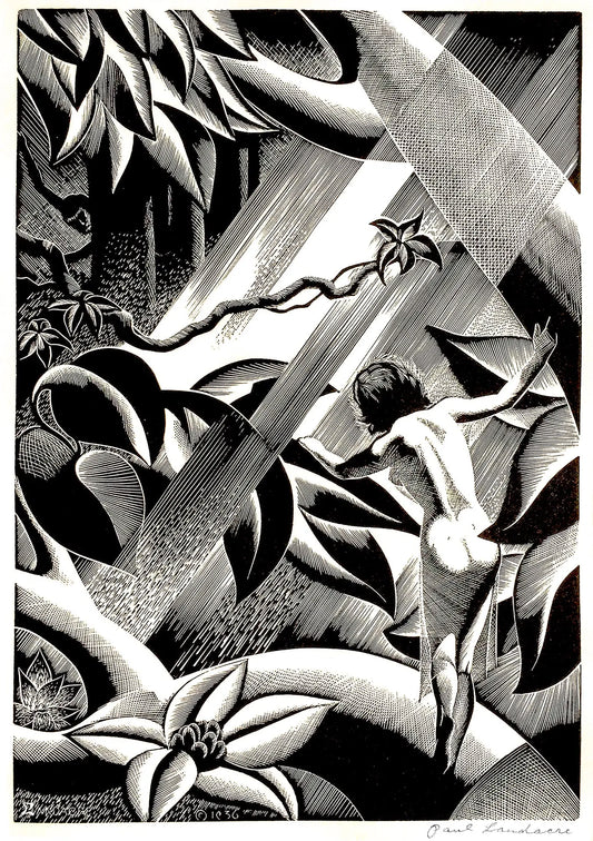 {{ product_title }} Fine Art Print | {{ product_vendor }} Jakero77 Paul Landacre - Rima Forest Girl Nude (1936) - 17" x 22" Fine Art Print Art Print  Jakero77