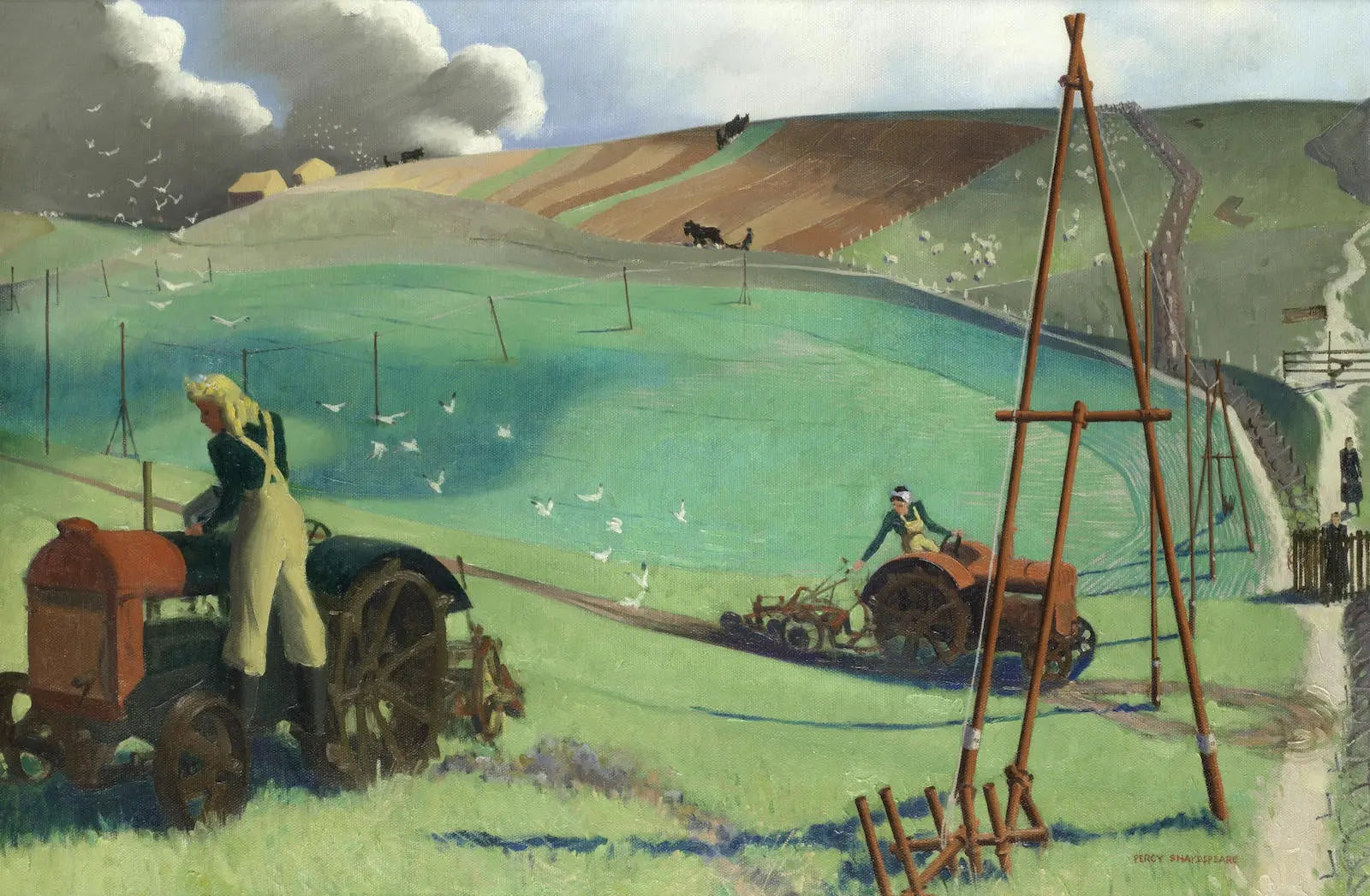 {{ product_title }} Fine Art Print | {{ product_vendor }} Jakero77 Percy Shakespeare - December on the Downs, Wartime (1944) - 17" x 22" Art Print Art Print  Jakero77