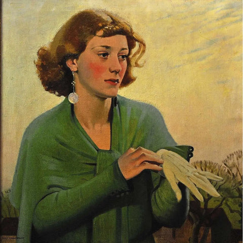 {{ product_title }} Fine Art Print | {{ product_vendor }} Jakero77 Percy Shakespeare - Lady with White Gloves (1936) - 17" x 22" Fine Art Print Art Print  Jakero77