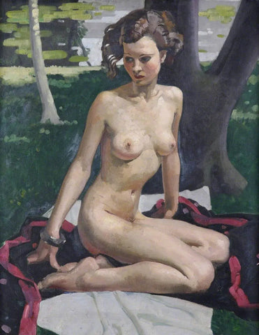 {{ product_title }} Fine Art Print | {{ product_vendor }} Jakero77 Percy Shakespeare - Seated Nude, Summer (1933) - 17" x 22" Fine Art Print Art Print  Jakero77