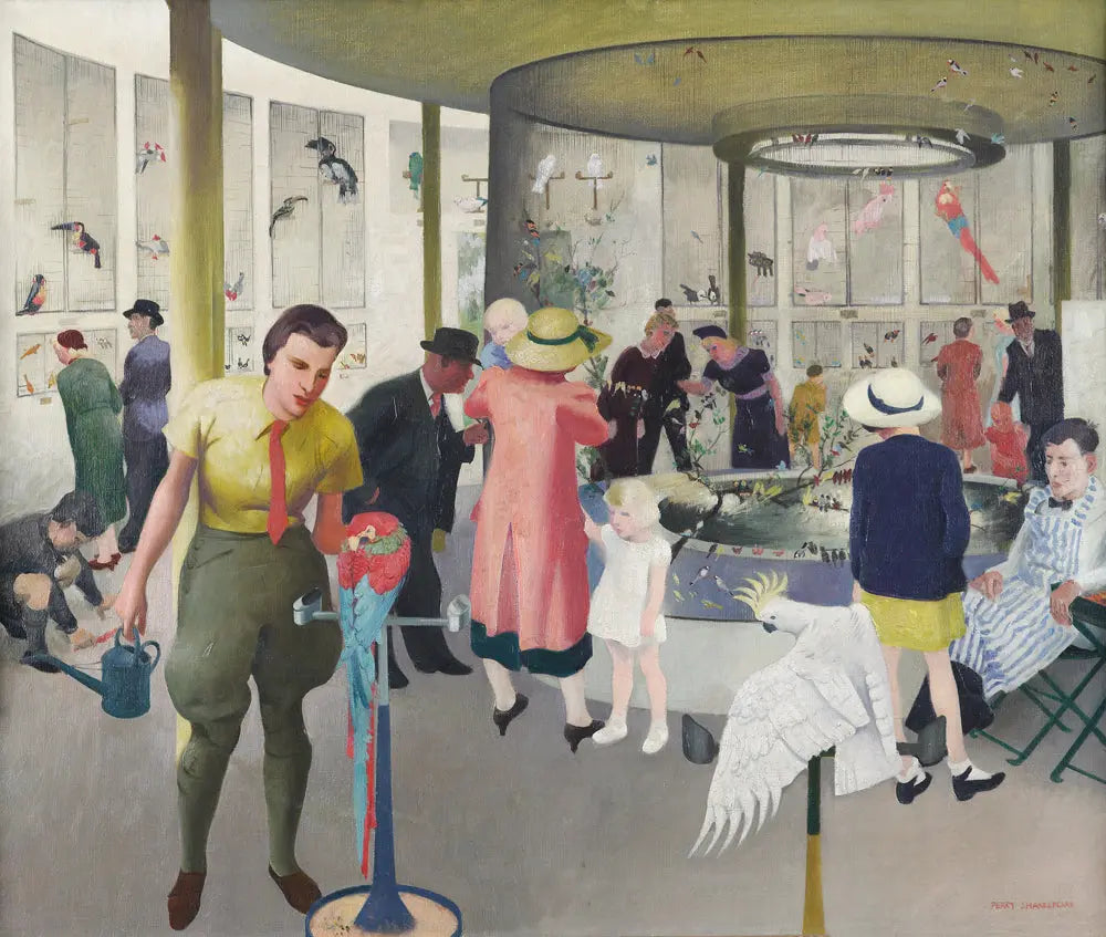 {{ product_title }} Fine Art Print | {{ product_vendor }} Jakero77 Percy Shakespeare - Tropical Bird House, Dudley Zoo (1939) - 17" x 22" Art Print Art Print  Jakero77