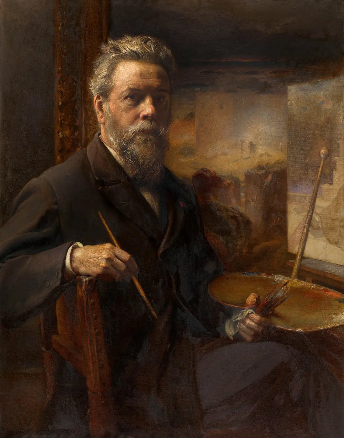 {{ product_title }} Fine Art Print | {{ product_vendor }} Jakero77 Pierre Jean van der Ouderaa - Self Portrait (1905) Fine Art Print Art Print  Jakero77