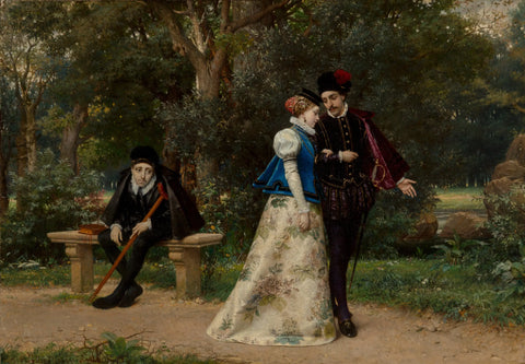 {{ product_title }} Fine Art Print | {{ product_vendor }} Jakero77 Pierre Jean van der Ouderaa - The Disappointed Suitor (1873) Fine Art Print Art Print  Jakero77