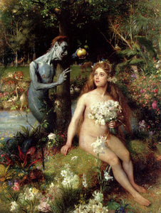{{ product_title }} Fine Art Print | {{ product_vendor }} Jakero77 Pierre Jean van der Ouderaa - The Temptation of Eve (1910) Fine Art Print Art Print  Jakero77