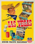 Play Las Vegas Vintage Style Gambling Travel Poster Retro 1950 Fine Art Print