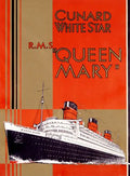 RMS Queen Mary Vintage Style Ocean Liner Travel Poster 1930 Fine Art Print