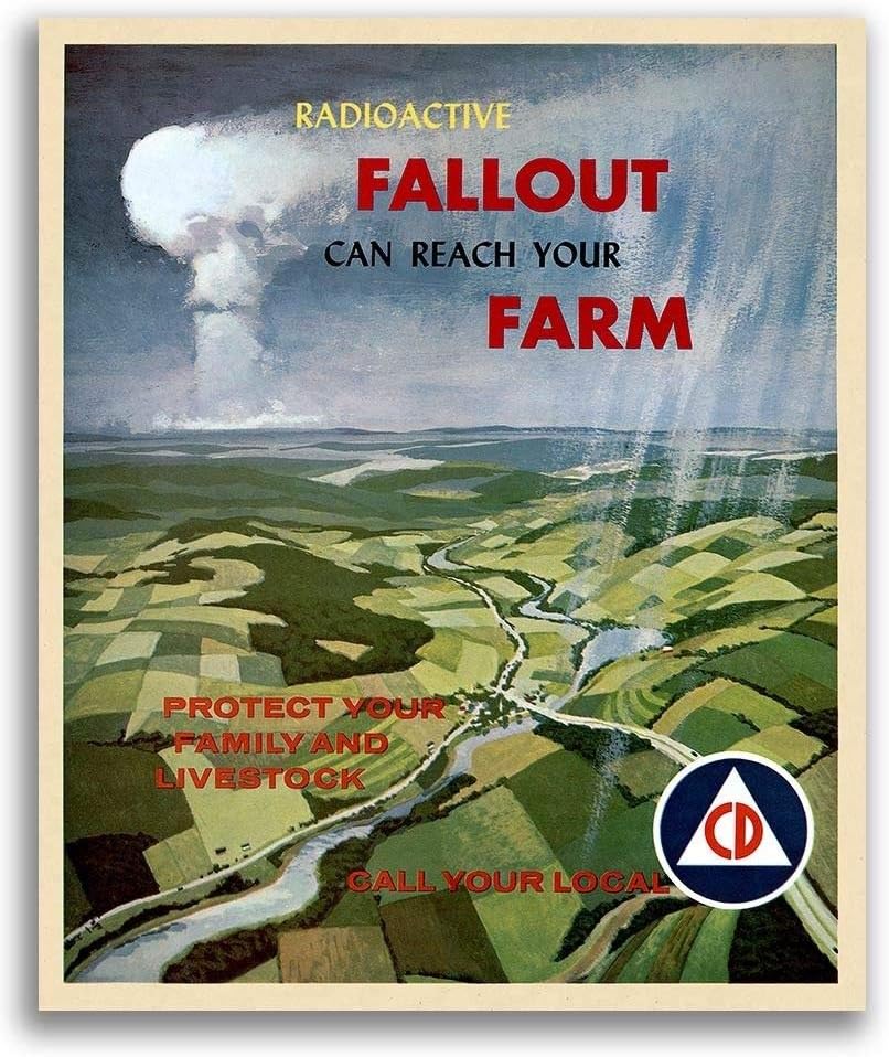 Radioactive Fallout Civil Defense Vintage Poster 1960 Fine Art Print