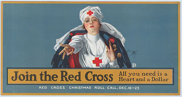 Join the Red Cross WWI Nurse Recruiting Vintage 1917 Fine Art Print