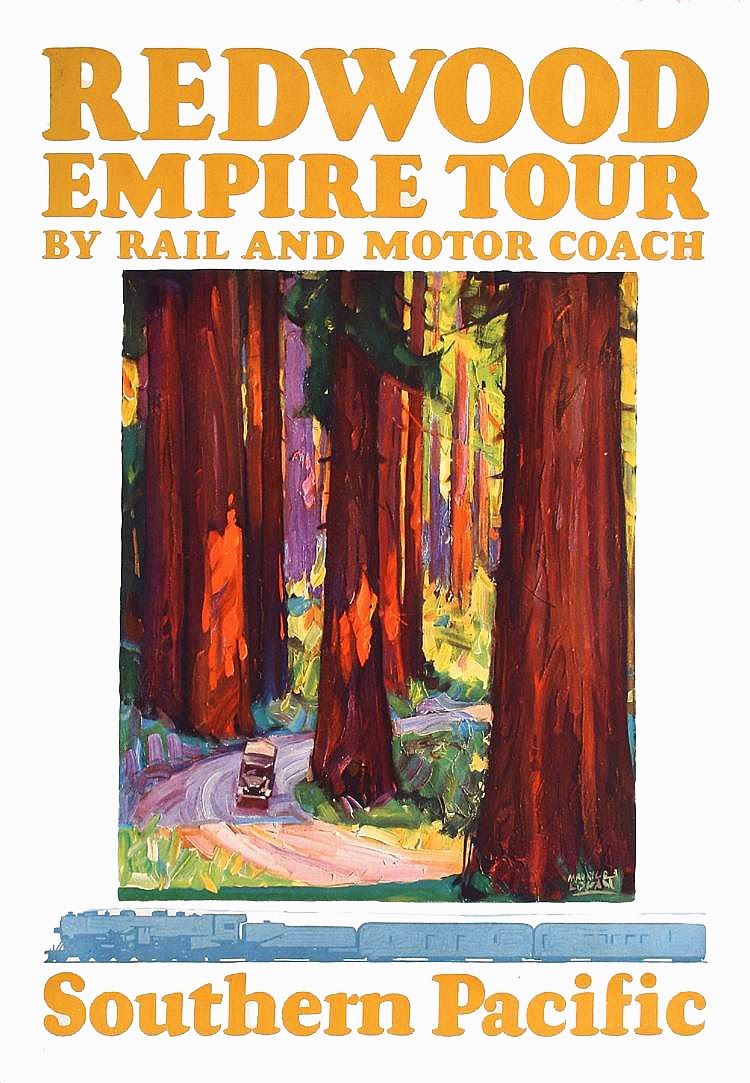 Redwood Empire Southern Pacific Railroad Vintage Poster 1932 Fine Art Print