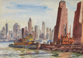 {{ product_title }} Fine Art Print | {{ product_vendor }} Jakero77 Reginald Marsh - New York Harbor East River (1935) - 17" x 22" Fine Art Print Art Print  Jakero77