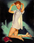Gil Elvgren "Rest Assured" Redhead Pin-Up Girl Vintage 1958 Fine Art Print