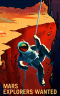 Mars Explorers Wanted Retro Space Exploration Poster NASA Fine Art Print