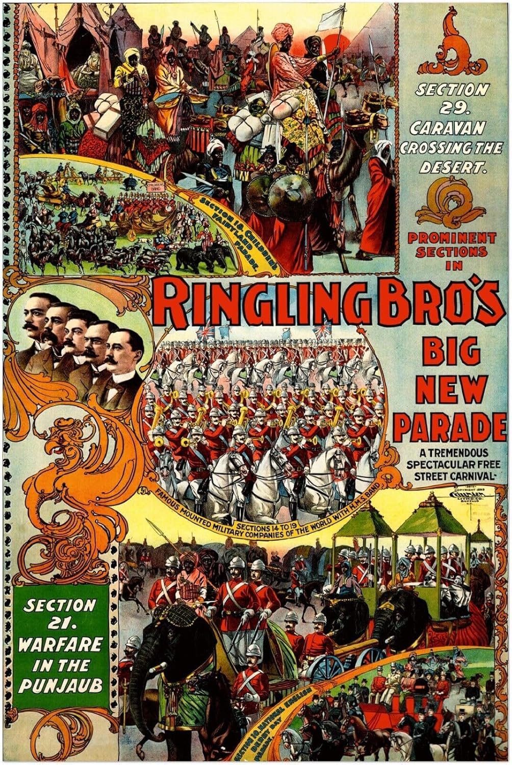 Ringling Bros. Circus Big Parade Poster Print 1890 Fine Art Print