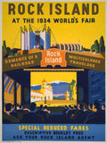 Rock Island World's Fair Vintage Style Travel Poster 1934 Fine Art Print