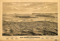 Bird's Eye View of San Diego California Vintage City Map 1876 Fine Art Print