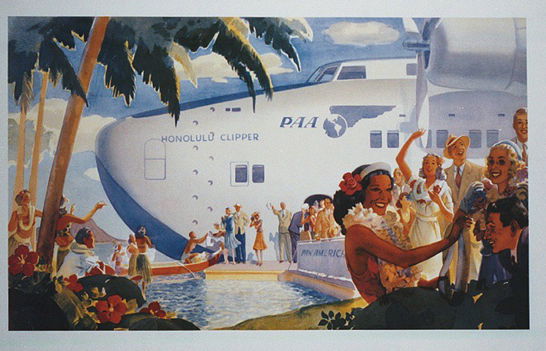 San Francisco to Hawaii via Honolulu Clipper Vintage 1938 Fine Art Print