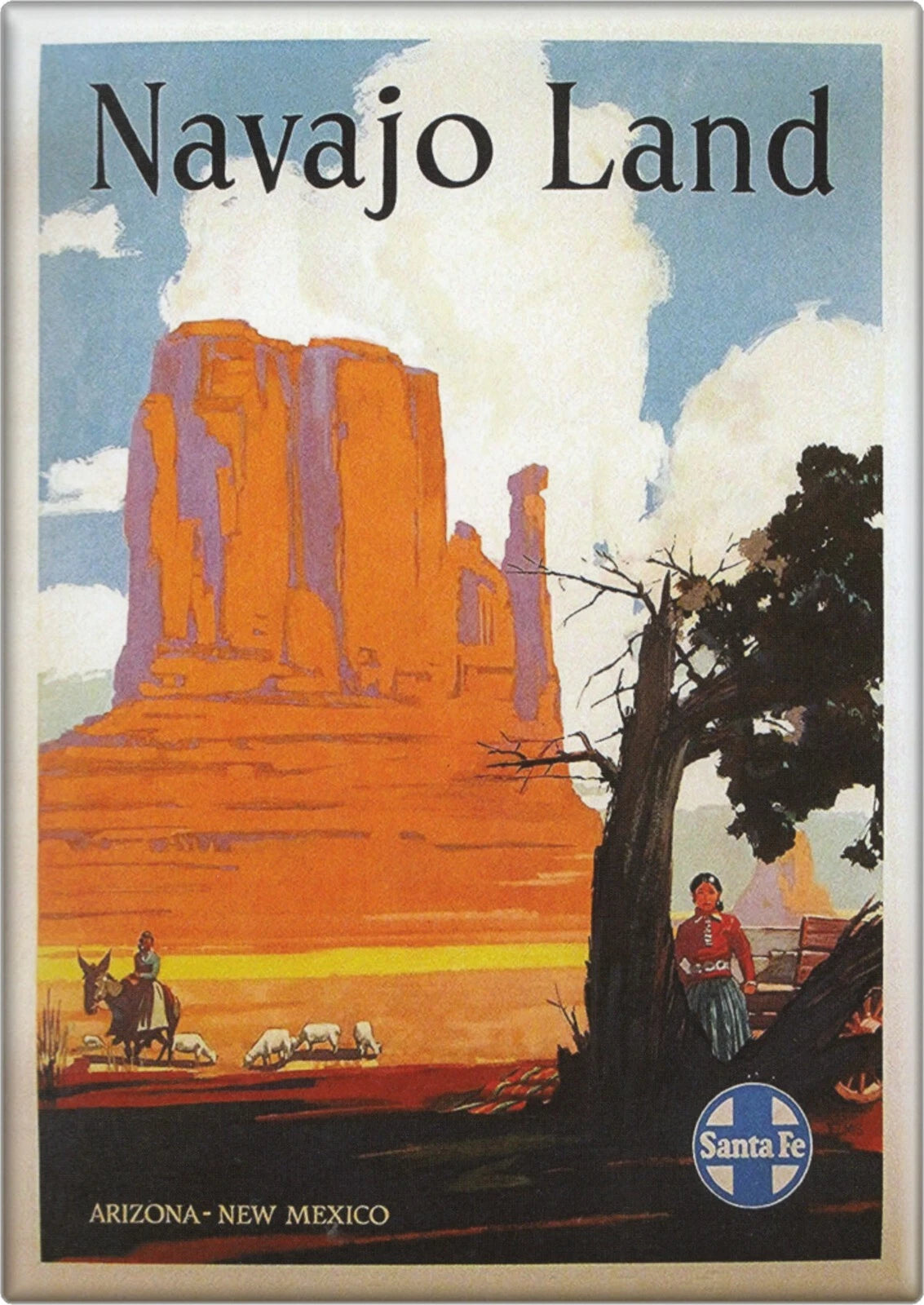 Santa Fe Navajo Land Vintage Railroad Travel 1949 Fine Art Print