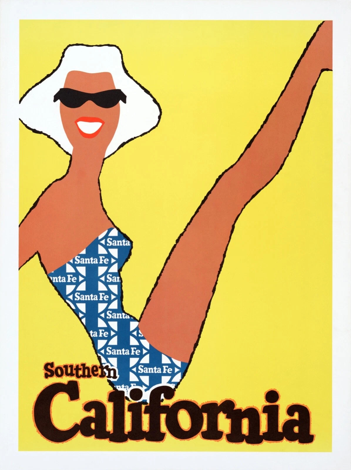 Santa Fe Southern California Vintage Style Travel 1950 Fine Art Print