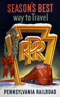 Season's Best Christmas Pennsylvania Railroad Vintage 1950 Fine Art Print