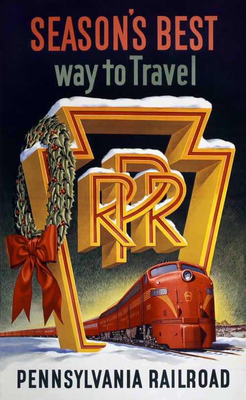 Season's Best Christmas Pennsylvania Railroad Vintage 1950 Fine Art Print