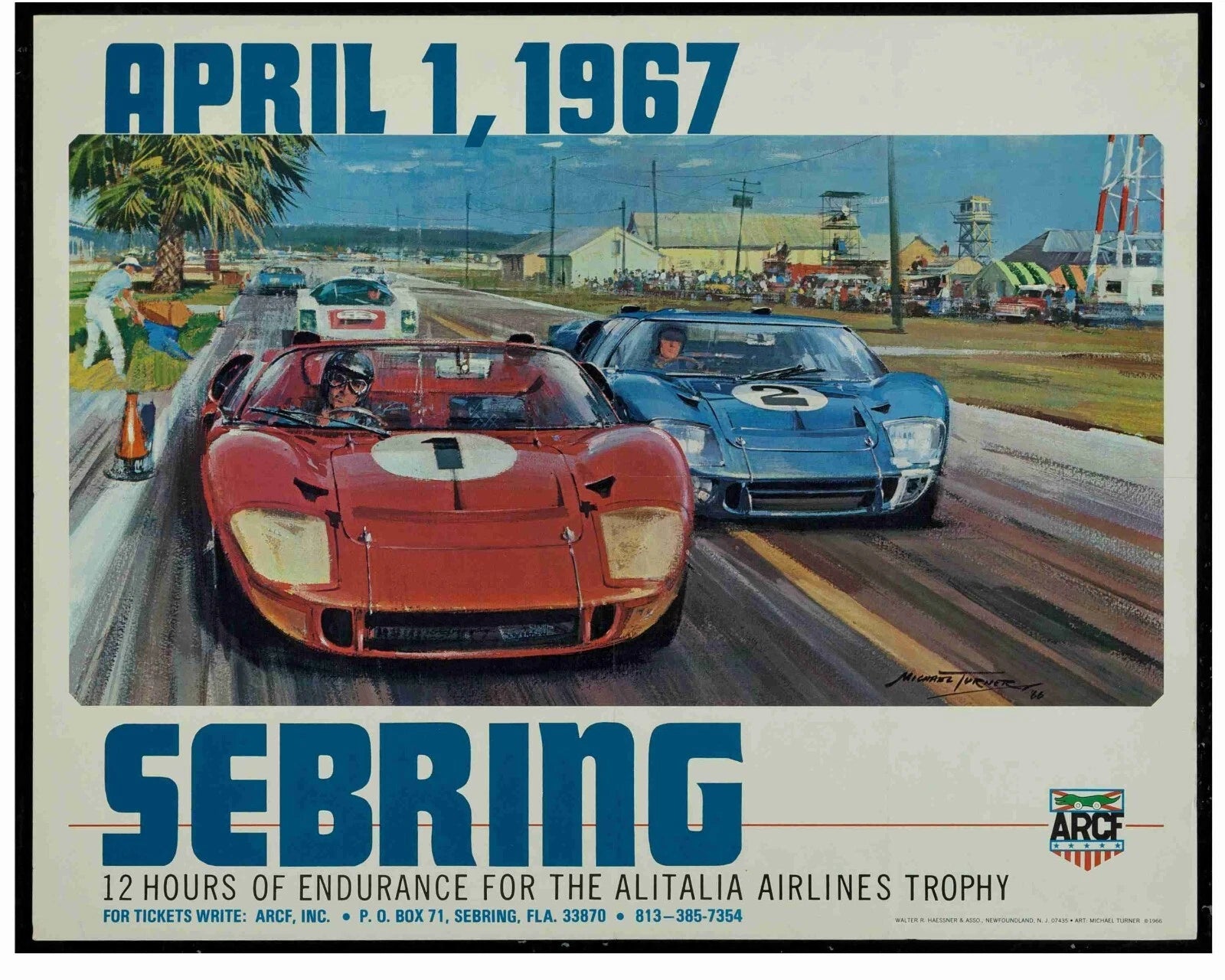 Sebring Florida Auto Racing Vintage Style Poster Print 1967 Fine Art Print