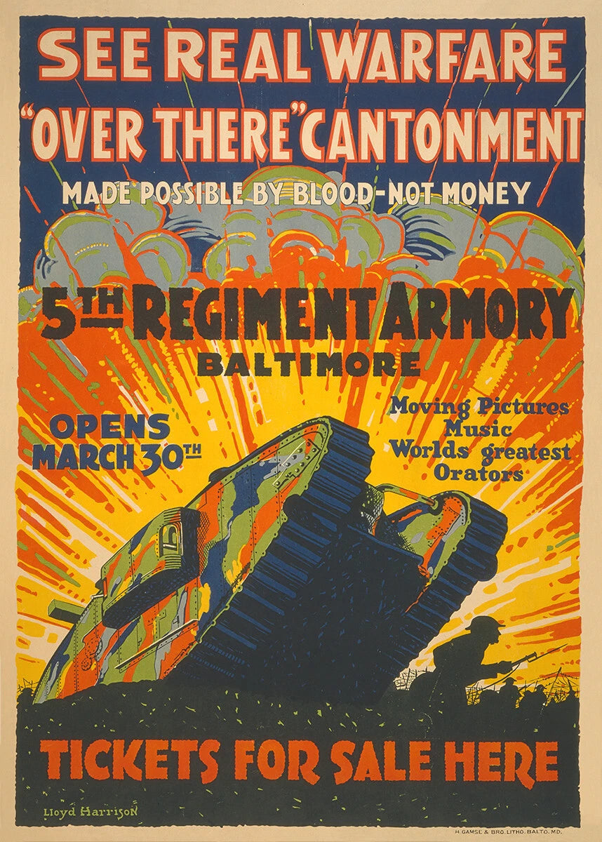 See Real Warfare WWI Battle Film Poster Vintage Military 1918 Fine Art Print