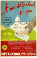 Social Security Monthly Check Vintage U.S. Government 1940 Fine Art Print