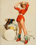 Gil Elvgren "Something New" Cowgirl Pin-Up Poster Vintage 1957 Fine Art Print