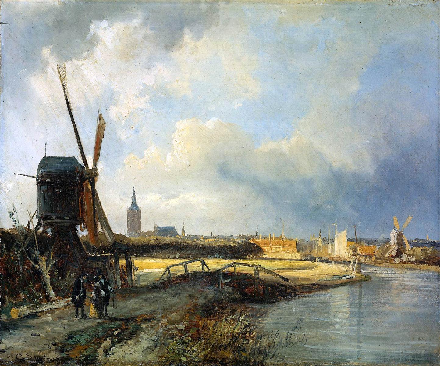 Cornelis Springer Study for View on Den Haag 1850 Fine Art Print