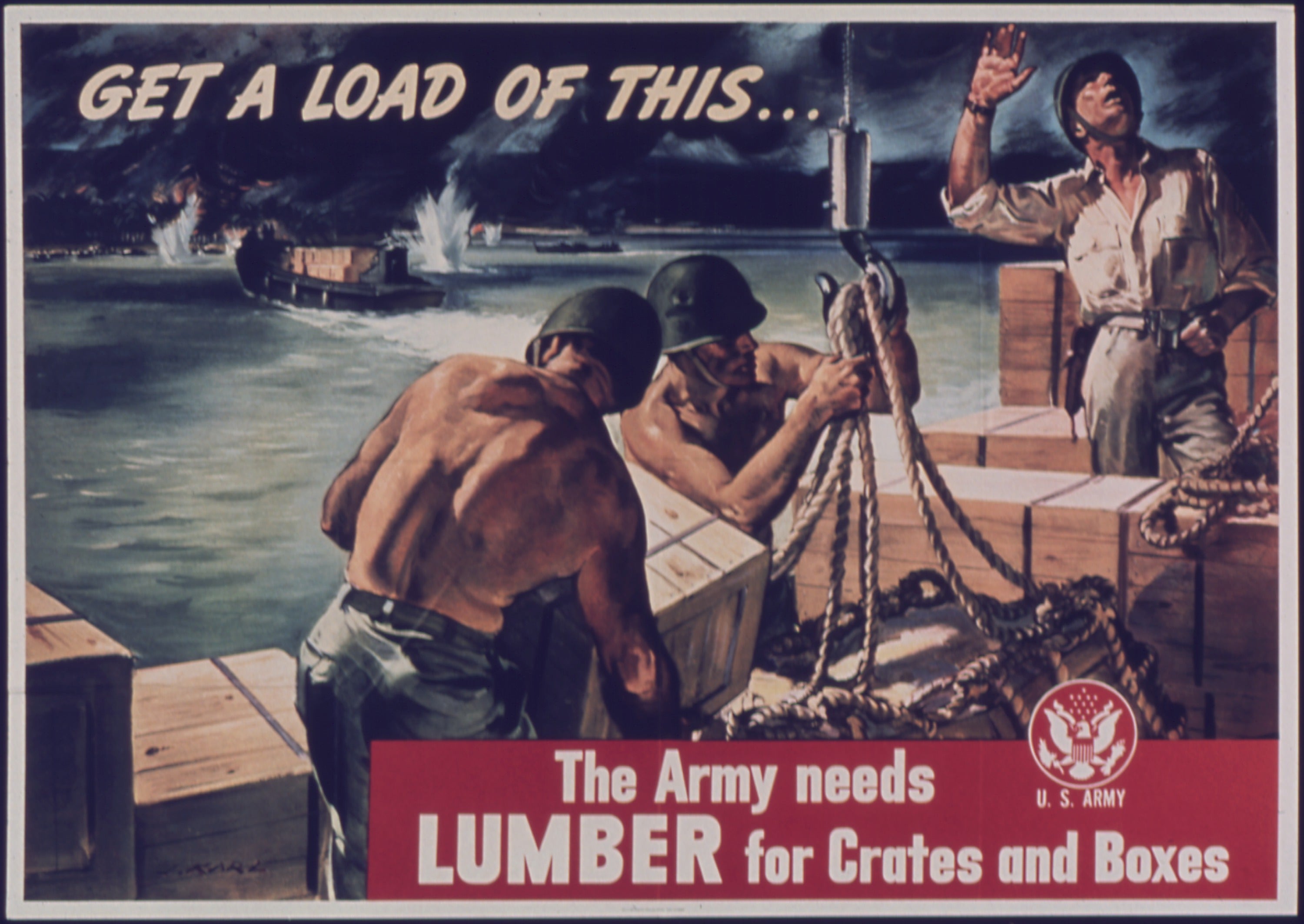 The Army Needs Lumber for Crates WWII US Army Poster 1943 Fine Art Print