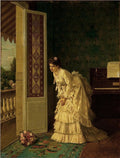 Auguste Toulmouche The Bouquet 1880 Fine Art Print