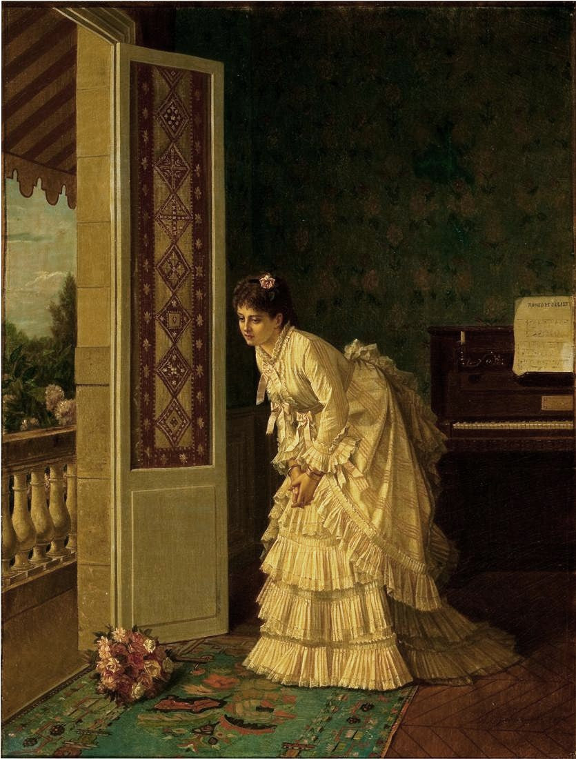 Auguste Toulmouche The Bouquet 1880 Fine Art Print