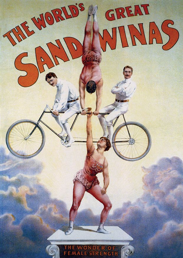The Great Sandwinas Vintage Victorian Circus 1905 Fine Art Print