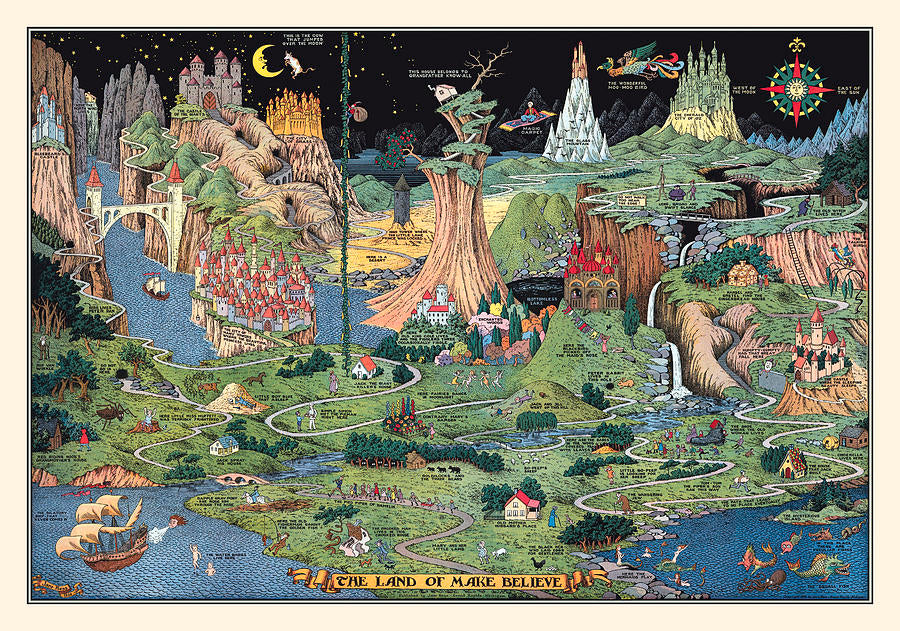 The Land of Make Believe Vintage Nursery Poster 1930 Fine Art Print