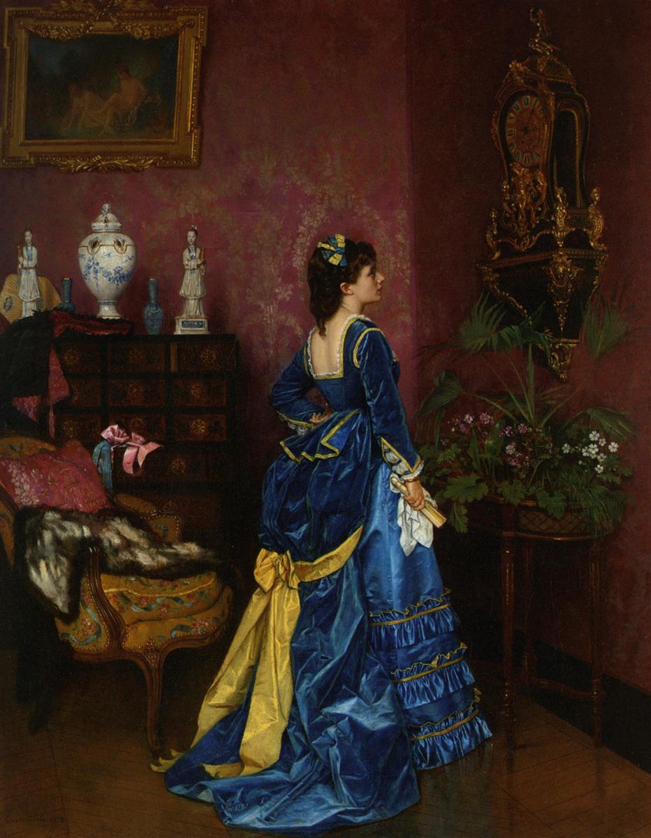 Auguste Toulmouche The blue dress 1870 Fine Art Print