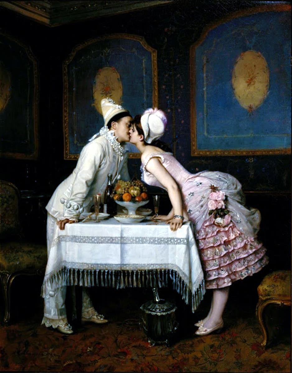 Auguste Toulmouche The kiss 1870 Fine Art Print