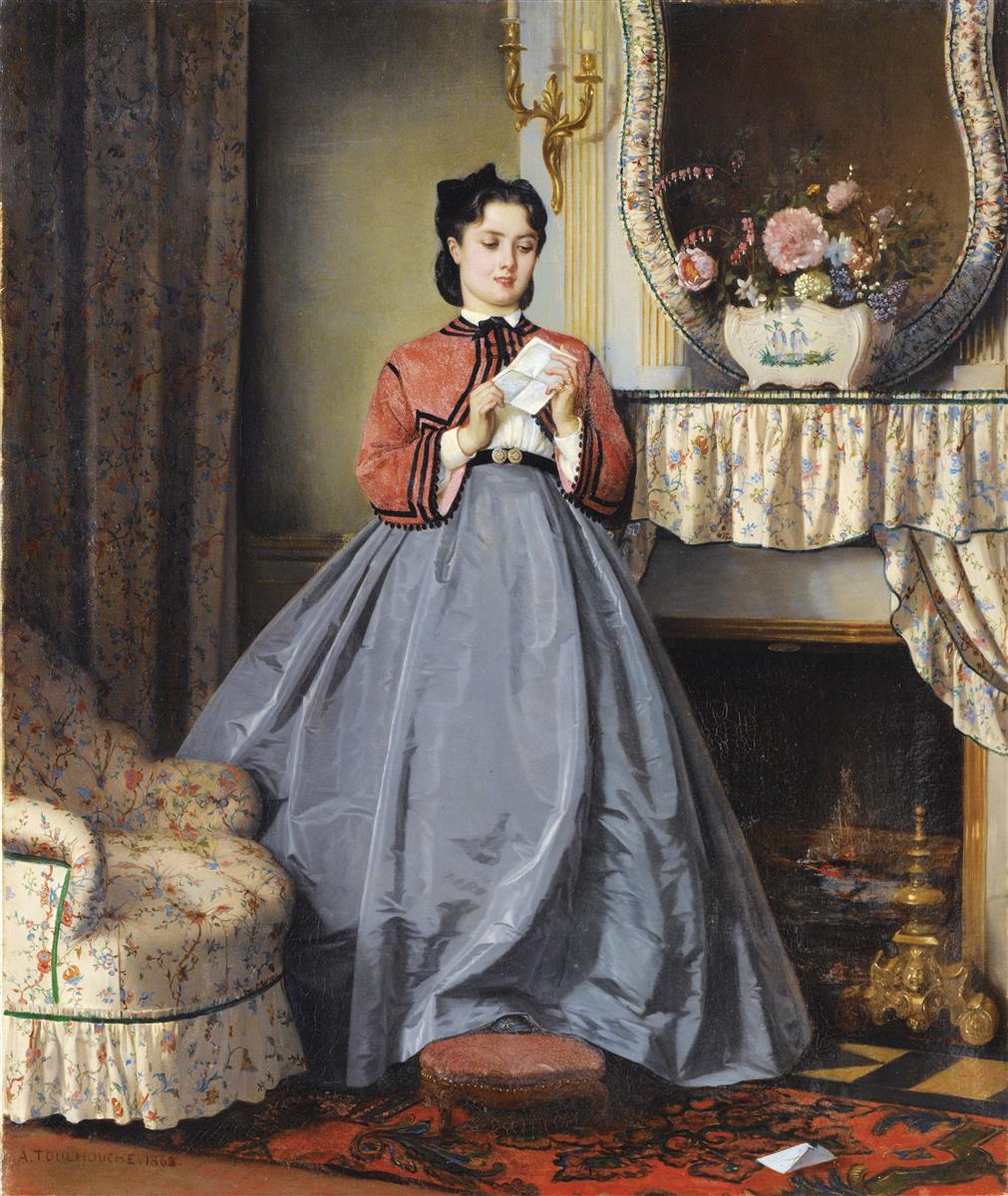 Auguste Toulmouche The love letter 1863 Fine Art Print