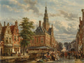 Cornelis Springer The market square and town hall 1872 Fine Art Print