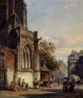 Cornelis Springer Town Square Before A Church A Capriccio 1846 Fine Art Print