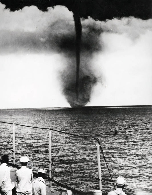 {{ product_title }} Fine Art Print | {{ product_vendor }} Jakero77 US Navy - Water Spout Tornado in Ocean (circa 1930) Fine Art Print Art Print  Jakero77