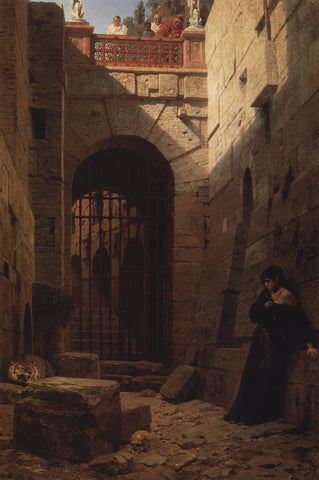 {{ product_title }} Fine Art Print | {{ product_vendor }} Jakero77 Vasily Polenov - Caesar's Joy (1879) Tiger Pit Fine Art Print Art Print  Jakero77
