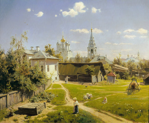 {{ product_title }} Fine Art Print | {{ product_vendor }} Jakero77 Vasily Polenov - Moscow Courtyard (1878) Russian Landscape Fine Art Print Art Print  Jakero77
