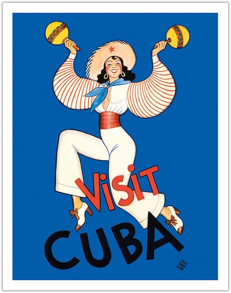 Visit Cuba Vintage Travel Poster Print Classic 1930 Fine Art Print