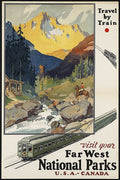 Visit Far West National Parks Vintage Travel Wall Art 1930 Fine Art Print
