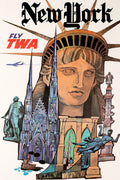 TWA New York City Travel Poster - Mid-Century Airline 1960 Fine Art Print