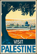Visit Palestine Old Jerusalem Vintage Travel Poster 1936 Fine Art Print