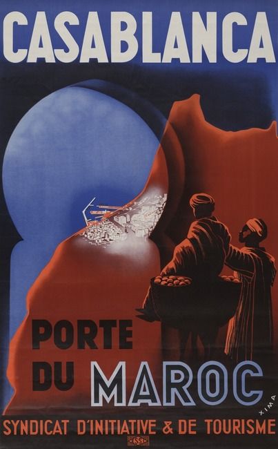 Visit Romantic Casablanca Morocco Vintage 1930 Fine Art Print