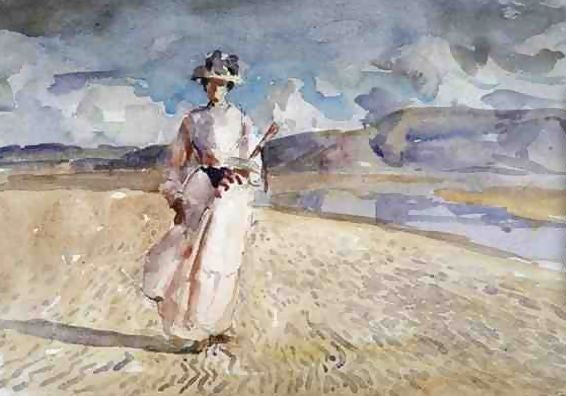 Henry Tonks Walking on Sand 1910 Fine Art Print