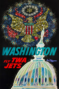 TWA Washington DC Capitol Vintage Style Travel Poster 1960 Fine Art Print